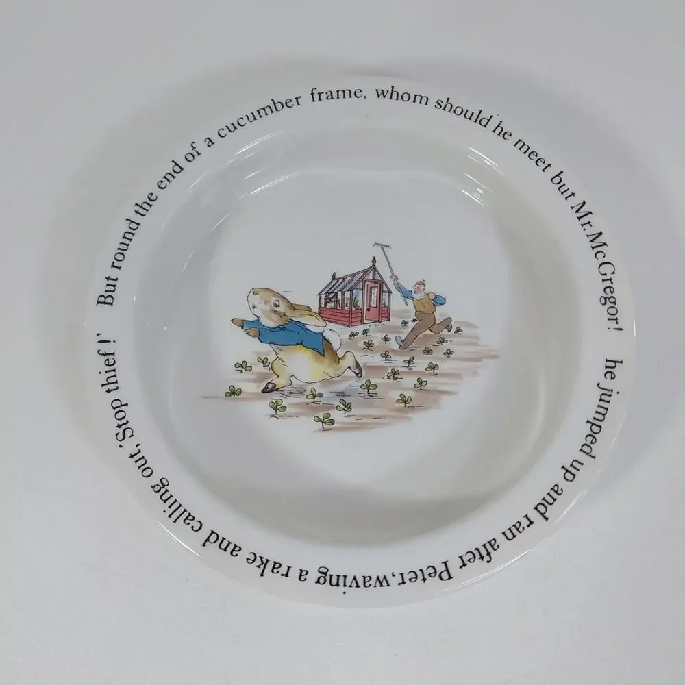 Wedgwood Beatrice Potter Peter Rabbit Porringer Cereal Bowl Vintage 6.5